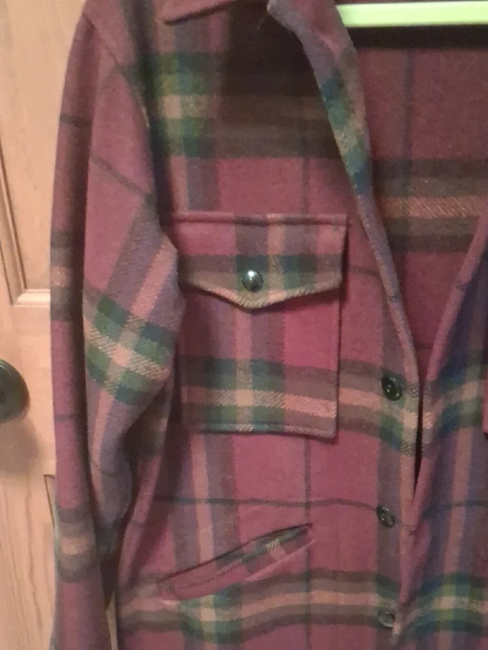 Pendleton Men's Maroon Plaid Wool Field Jacket
